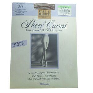 Worthington Sheer Caress Pantihose Sandaltfoot Suntan 03 Control Top Average